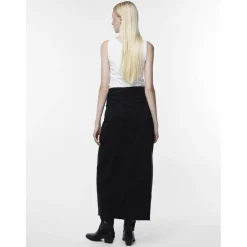 Jupe longue en denim noir