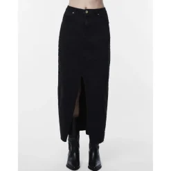 Jupe longue en denim noir