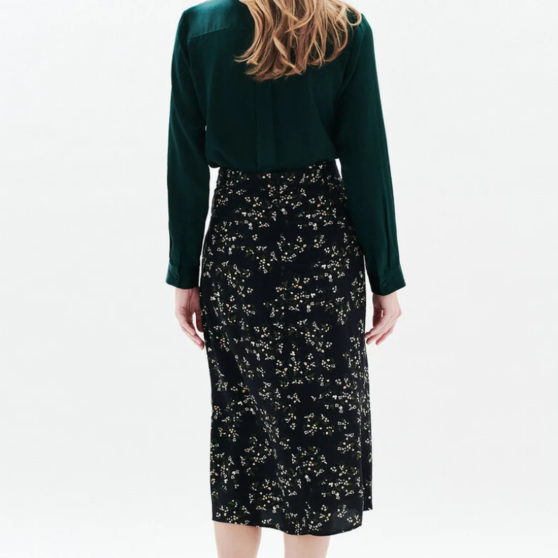 Jupe longue femme noire en viscose
