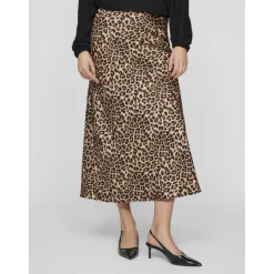 Jupe longue motifs léopard Ellette marron Ana