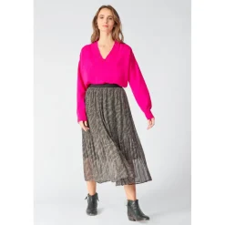 Jupe longue Zoumba à motif animalier noir