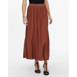 Jupe marron en viscose
