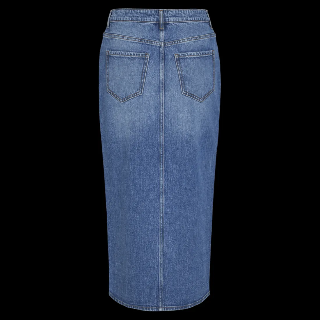 Jupe midi en denim bleu moyen