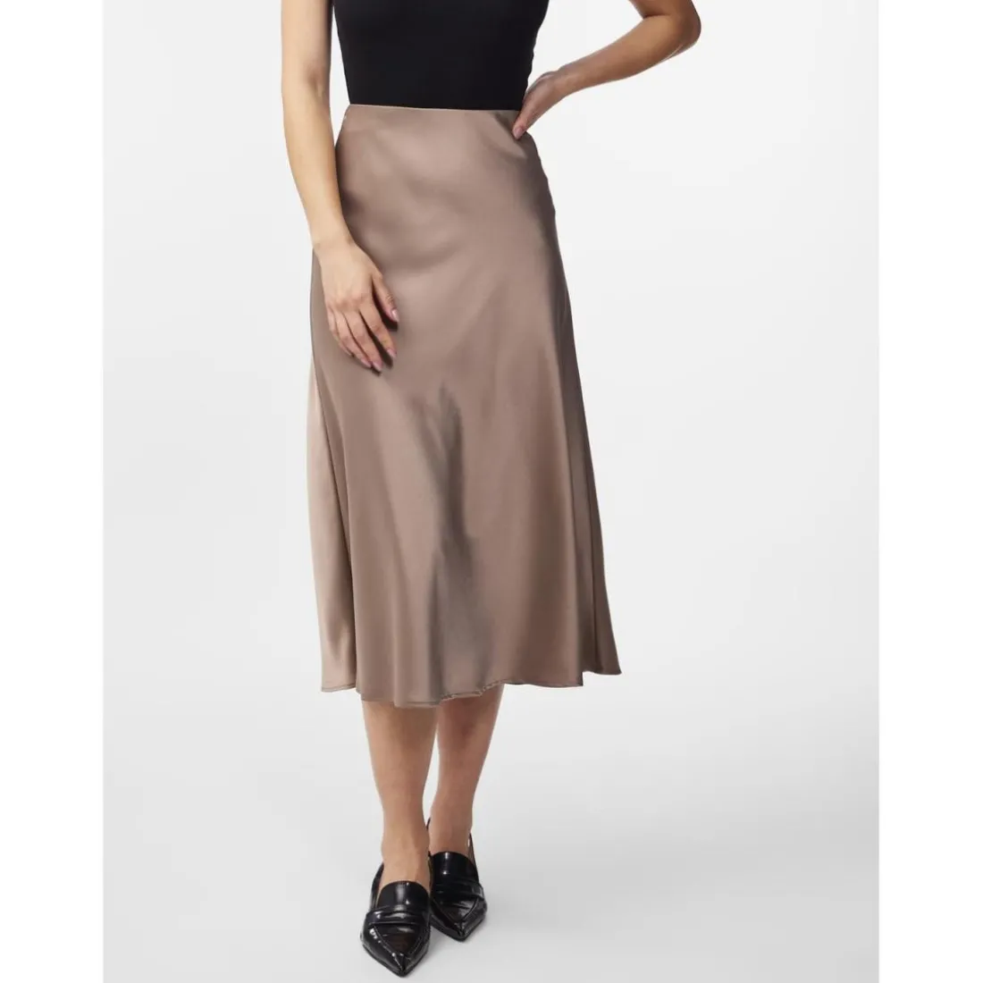 Jupe midi gris