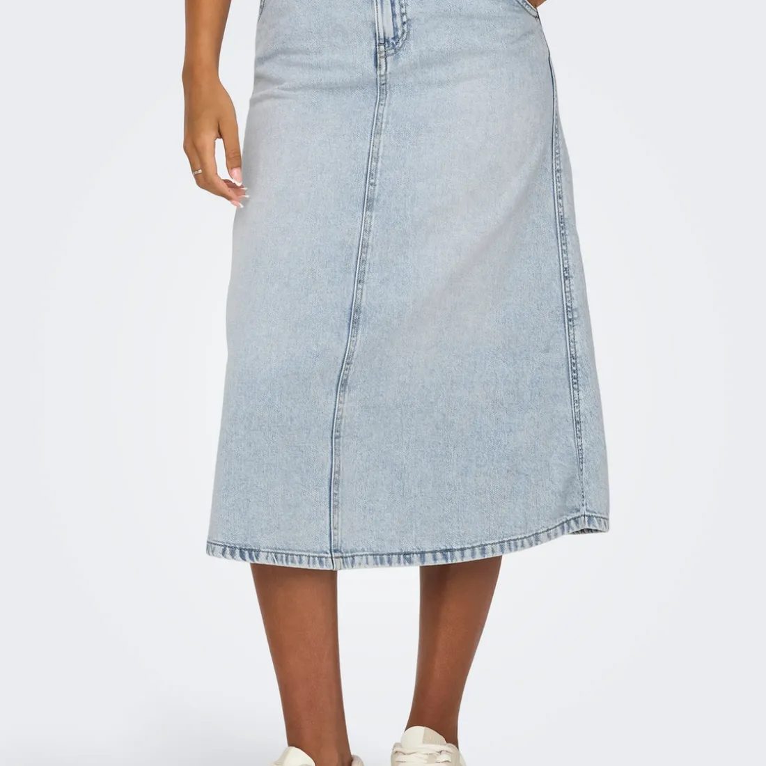 Jupe midi ONLMINDY - Bleu Lyra en coton