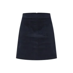 Jupe midi plissée bleue coton