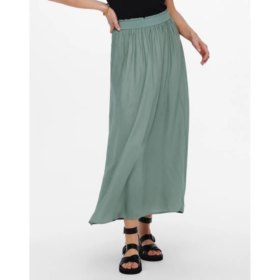 Jupe verte en viscose