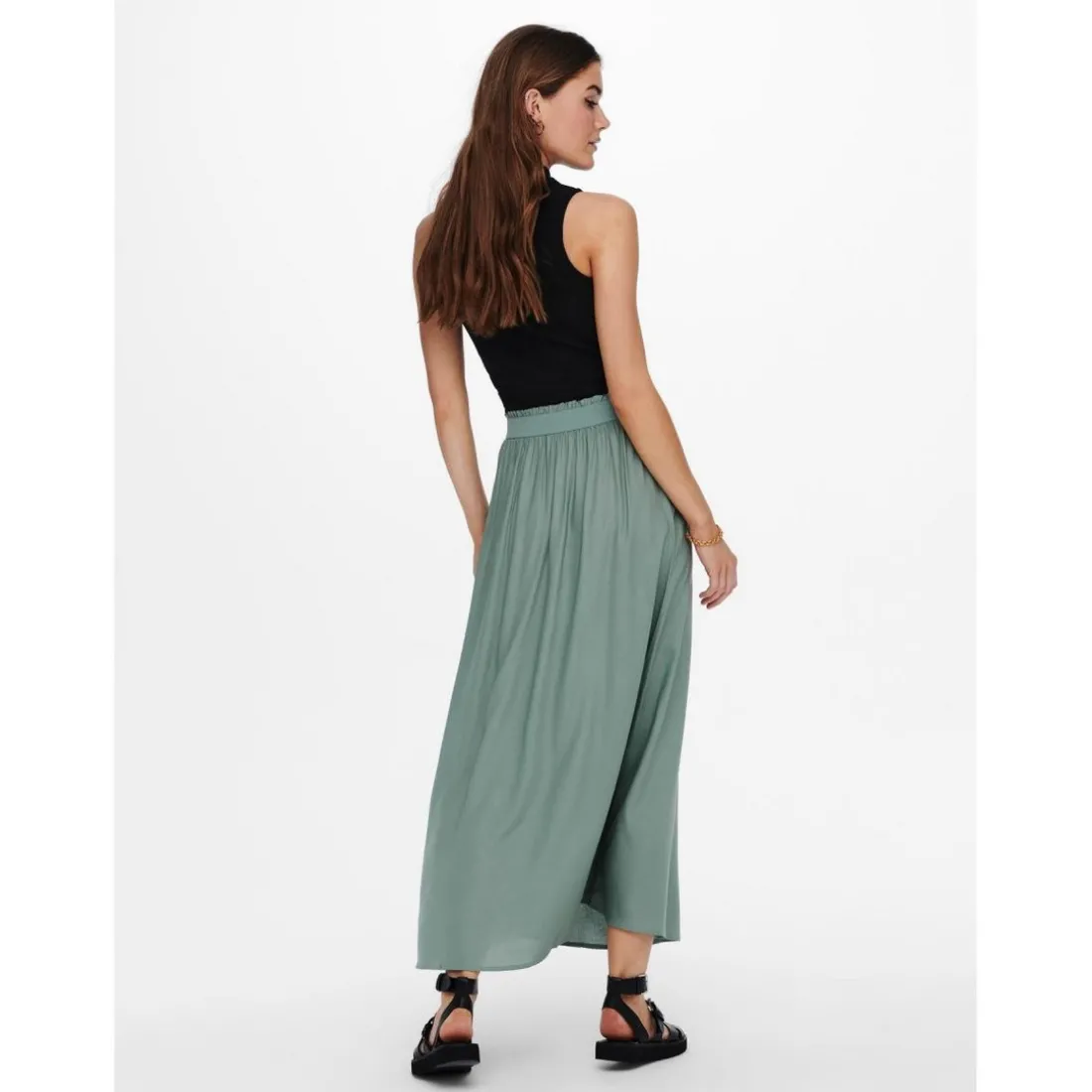 Jupe verte en viscose