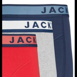 Lot de 3 Boxer en Coton - Gris, Bleu, Rouge - Trunks Wes