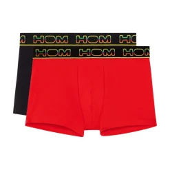 Lot de 2 boxer en coton noir et rouge