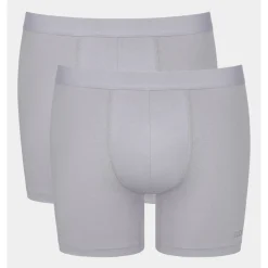 Lot de 2 boxer long homme gris platine en coton