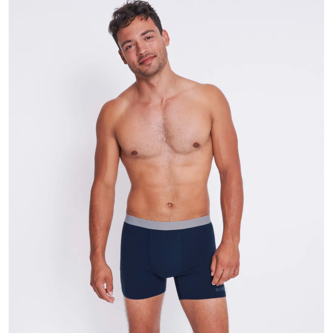 Lot de 2 boxer long homme marine en coton