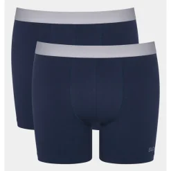 Lot de 2 boxer long homme marine en coton