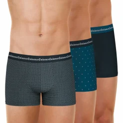 Lot de 3 boxers Business Print bleu en coton pour homme