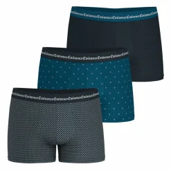 Lot de 3 boxers Business Print bleu en coton pour homme