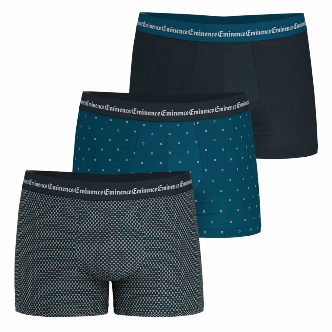 Lot de 3 boxers Business Print bleu en coton pour homme