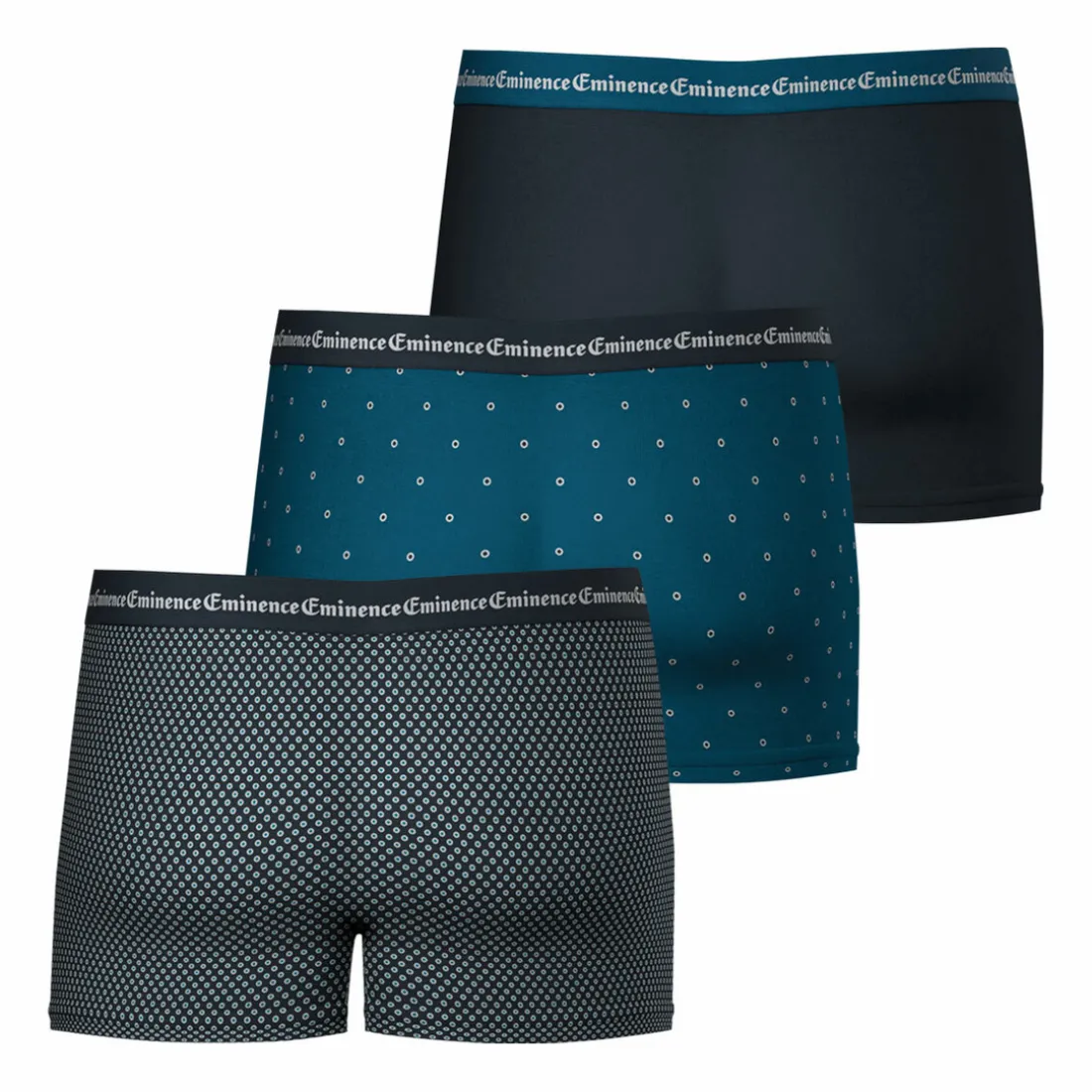 Lot de 3 boxers Business Print bleu en coton pour homme