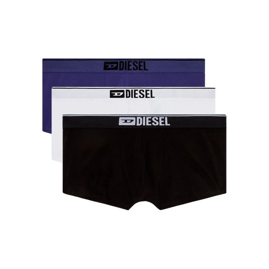 Lot de 3 boxers coton noir/blanc/bleu