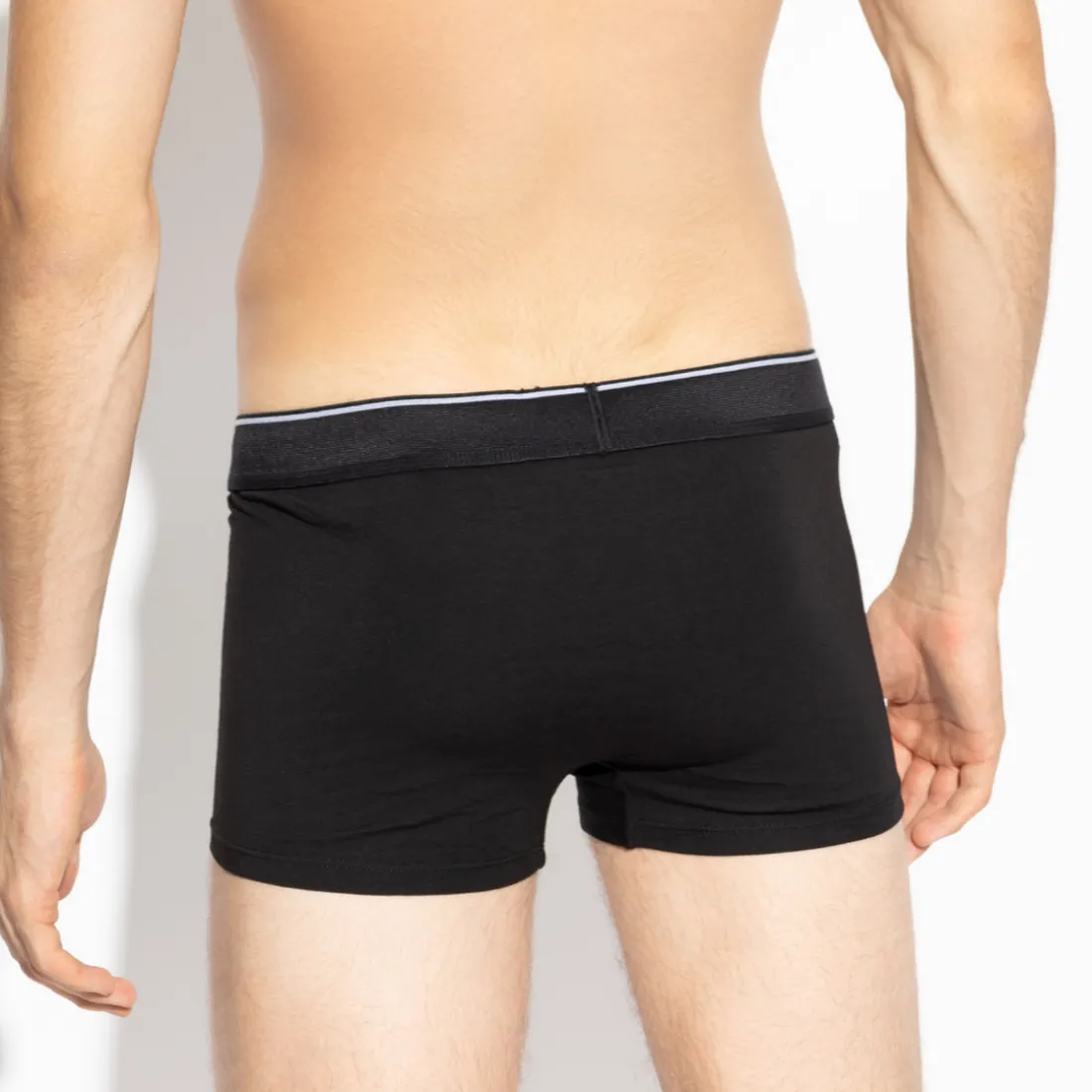 Lot de 3 boxers coton noir/blanc/bleu