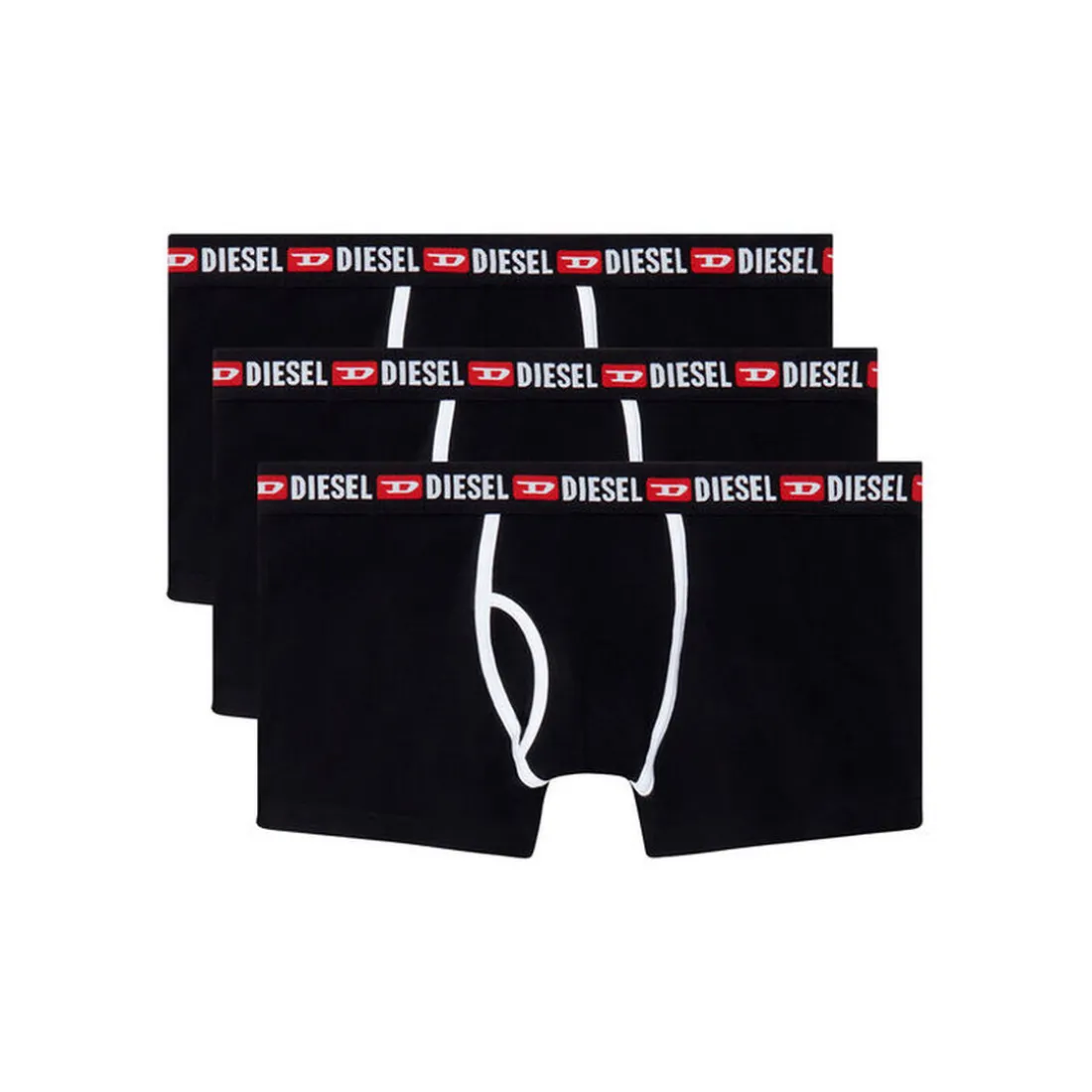 Lot de 3 boxers coton noir avec détail blanc
