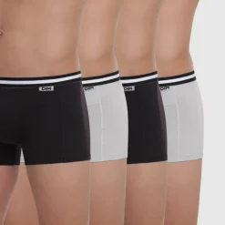 LOT DE 4 BOXERS DIM Multicolore noir en coton
