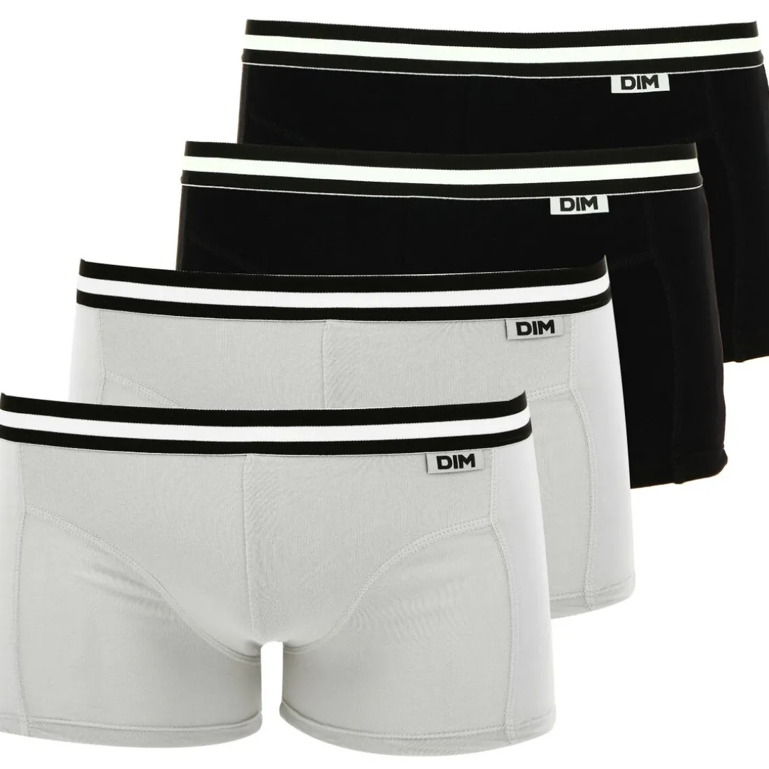 LOT DE 4 BOXERS DIM Multicolore noir en coton