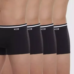 LOT DE 4 BOXERS DIM Noir en coton