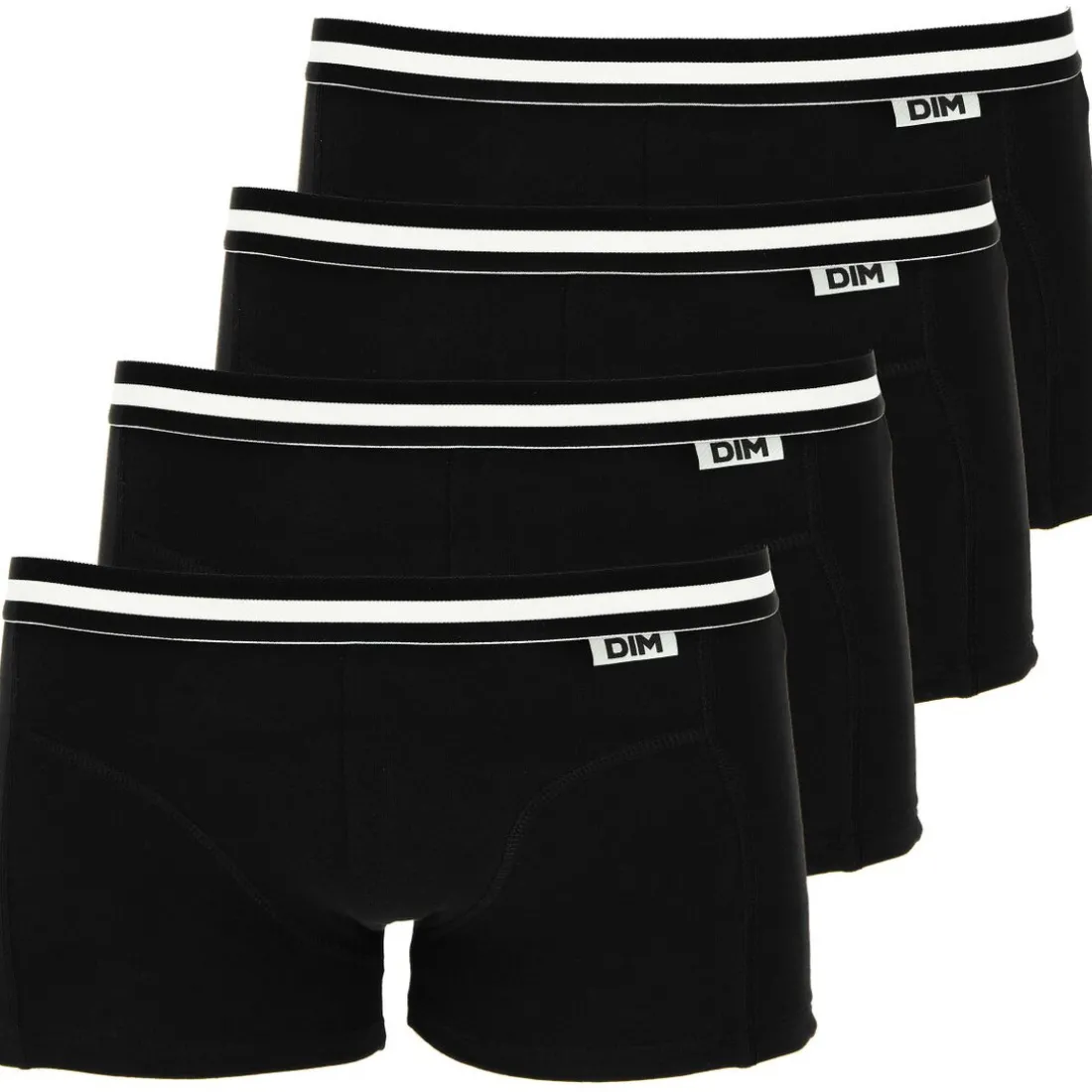 LOT DE 4 BOXERS DIM Noir en coton