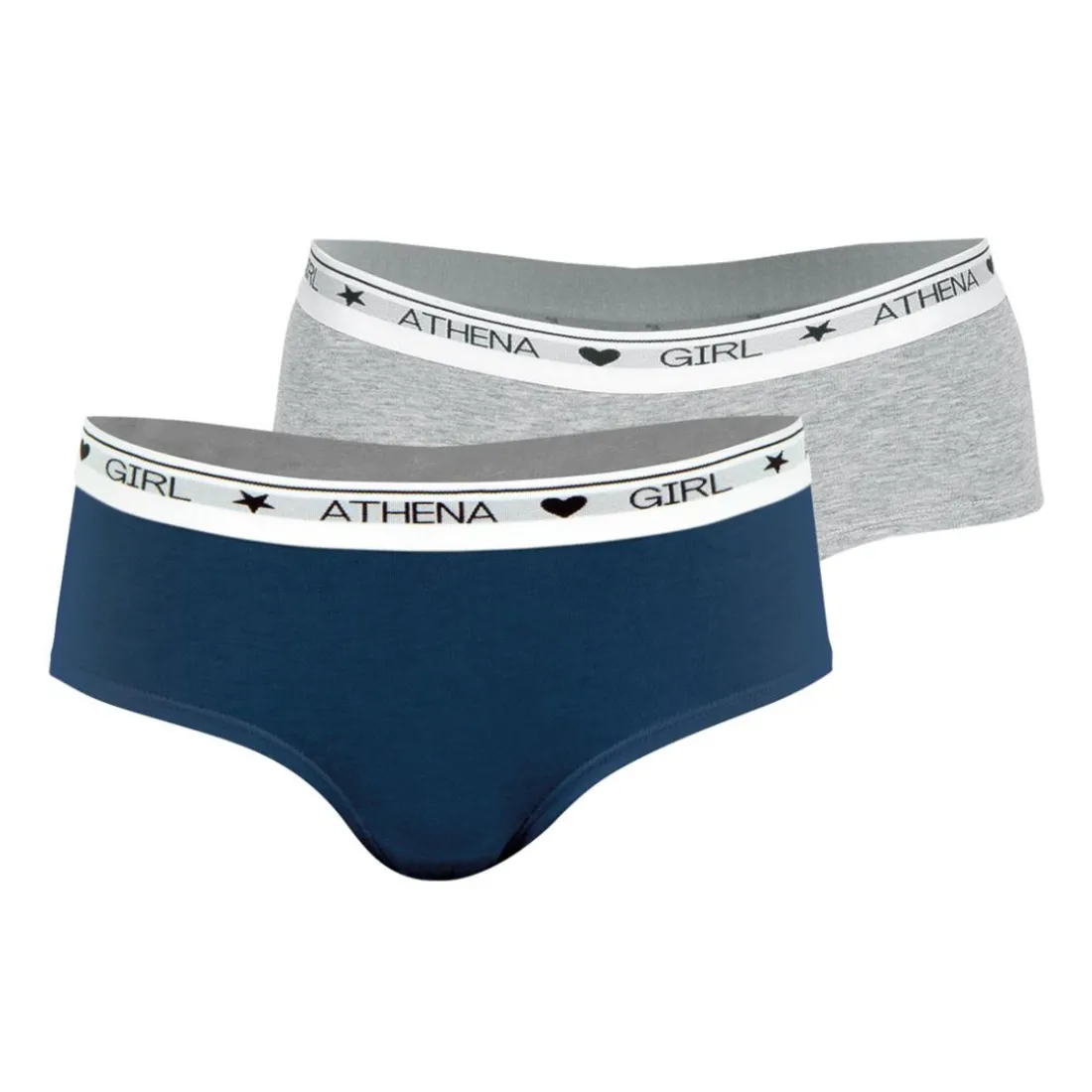 Lot de 2 boxers fille Coton Ultra Doux Athena Fille gris