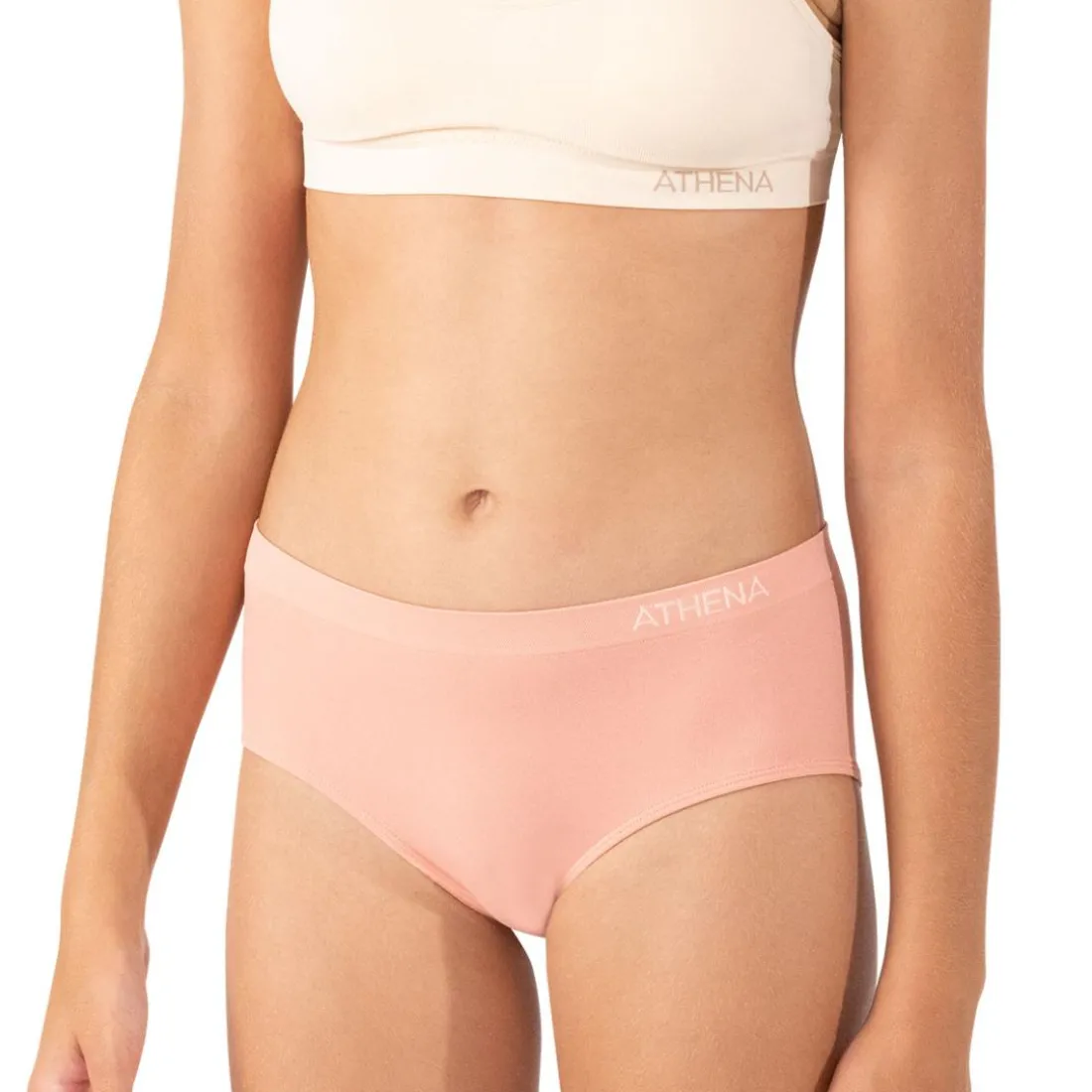 Lot de 2 boxers fille Sans Couture Fashion Athena Fille beige