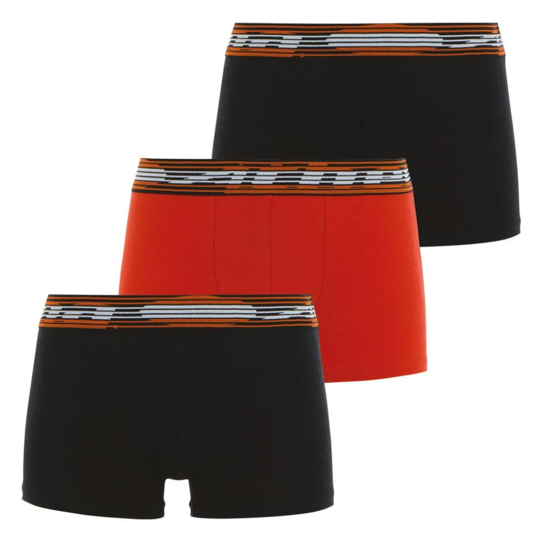 Lot de 3 boxers garçon Sport Stretch Noir en coton
