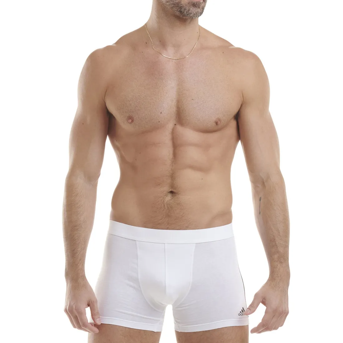 Lot de 3 boxers homme Active Flex Coton 3 Stripes Adidas blanc