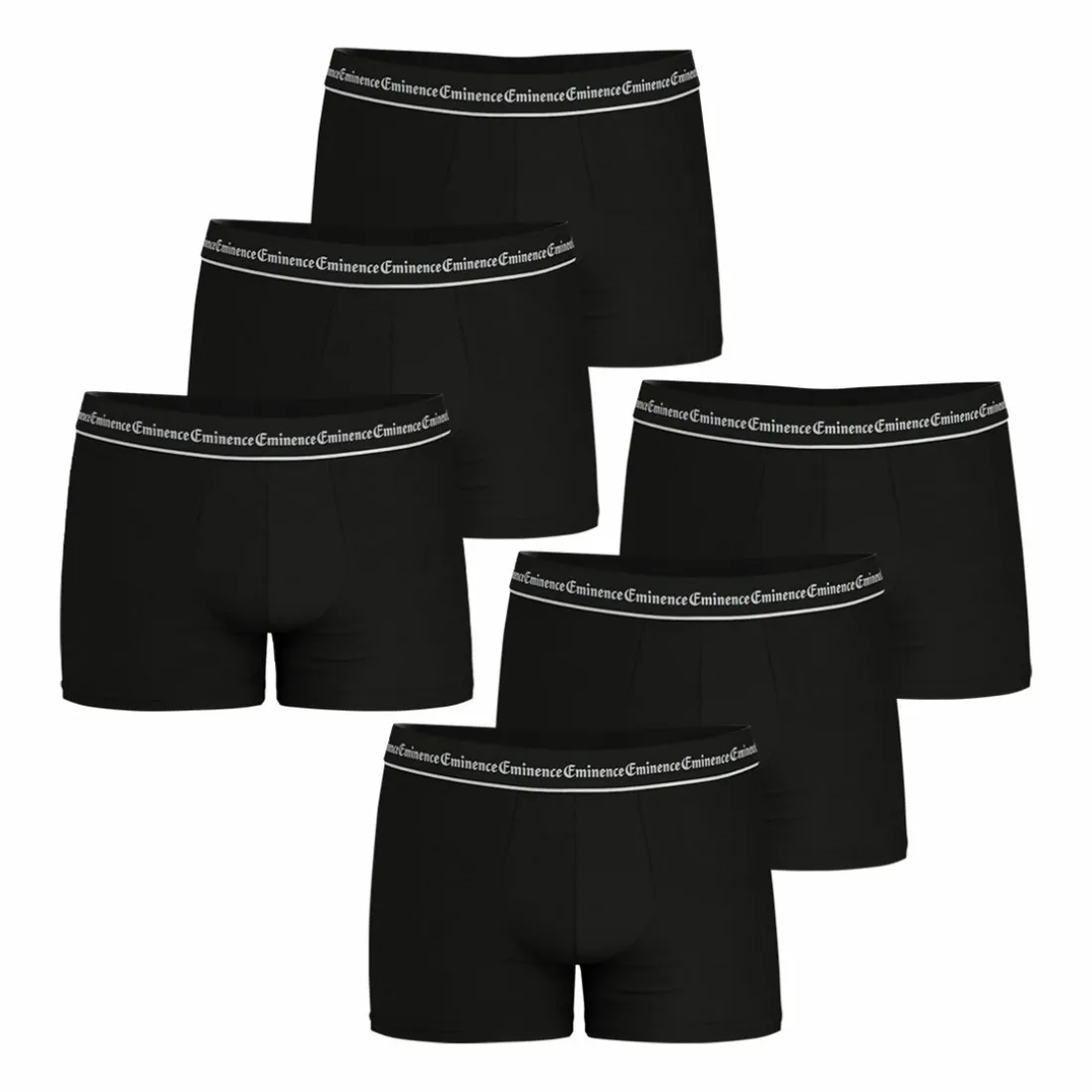 Lot de 6 boxers homme Business noir en coton