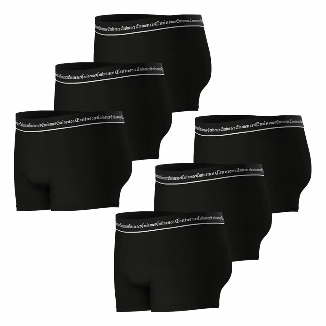 Lot de 6 boxers homme Business noir en coton