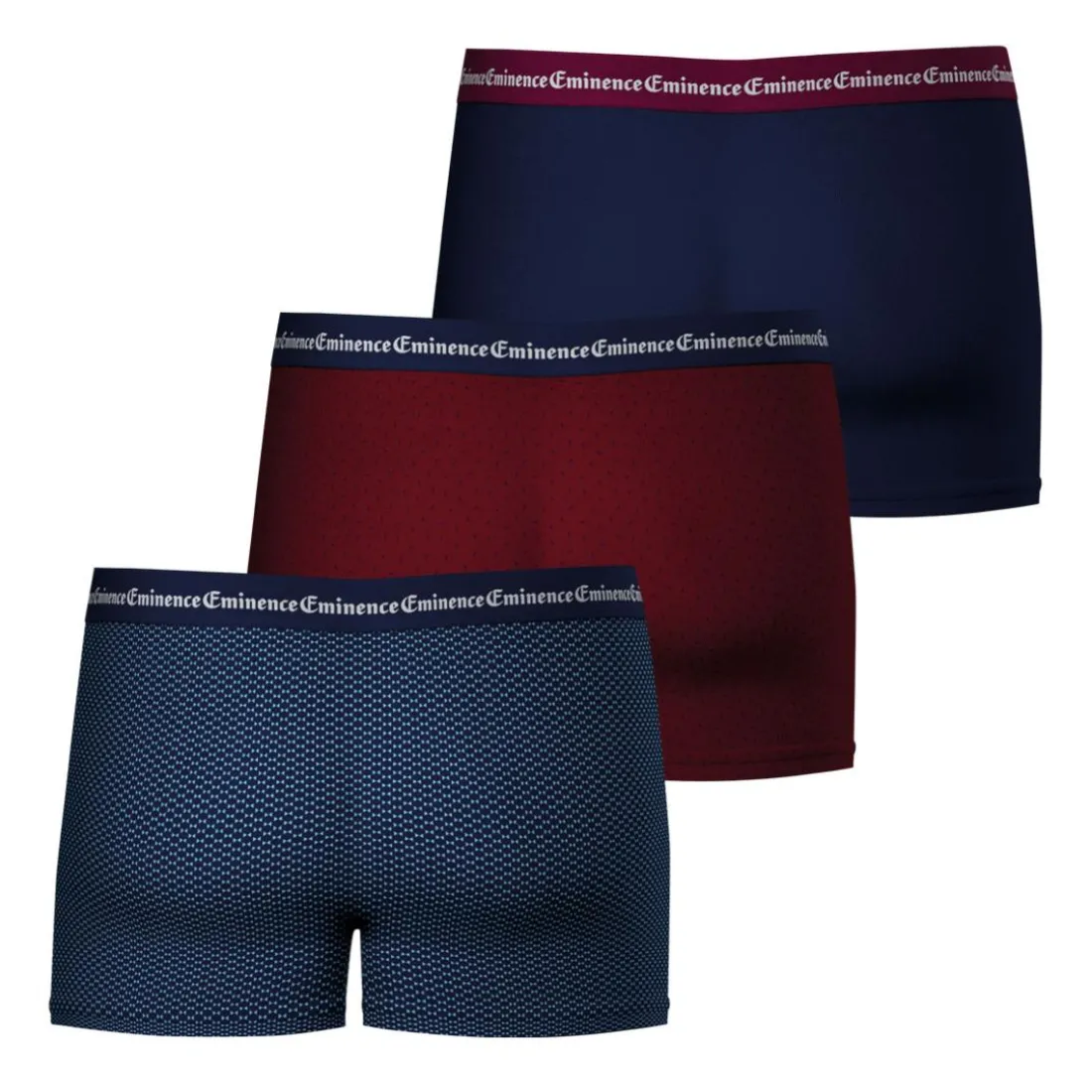 Lot de 3 boxers homme Business Print Eminence bleu en coton