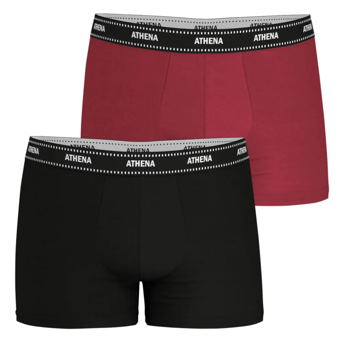 Lot de 2 boxers homme Duo Essentiel Athena rouge en coton