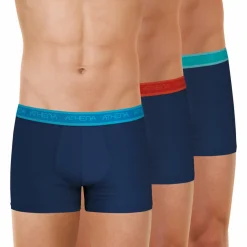 Lot de 3 boxers homme Easy Bio Bleu en coton
