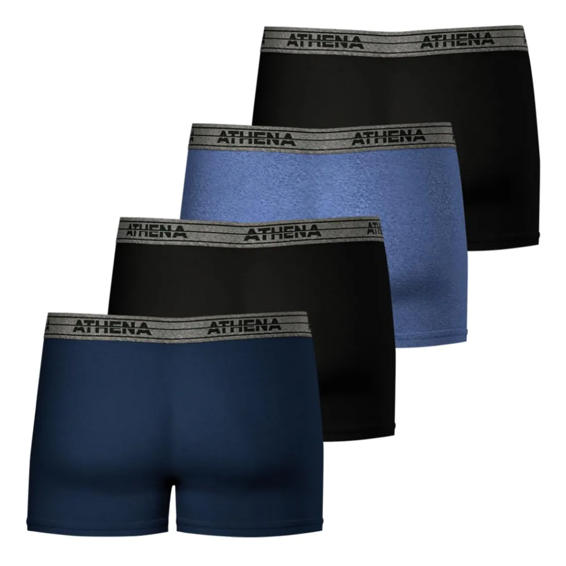 Lot de 4 boxers homme Eco Pack Basic Coton Athena bleu
