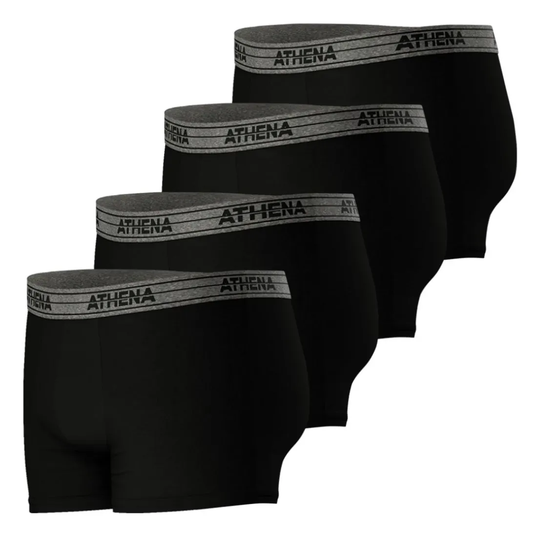 Lot de 4 boxers homme Eco Pack Basic Coton Athena noir