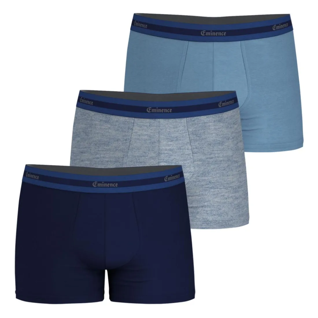 Lot de 3 boxers homme Sélection Coton Bio Eminence bleu