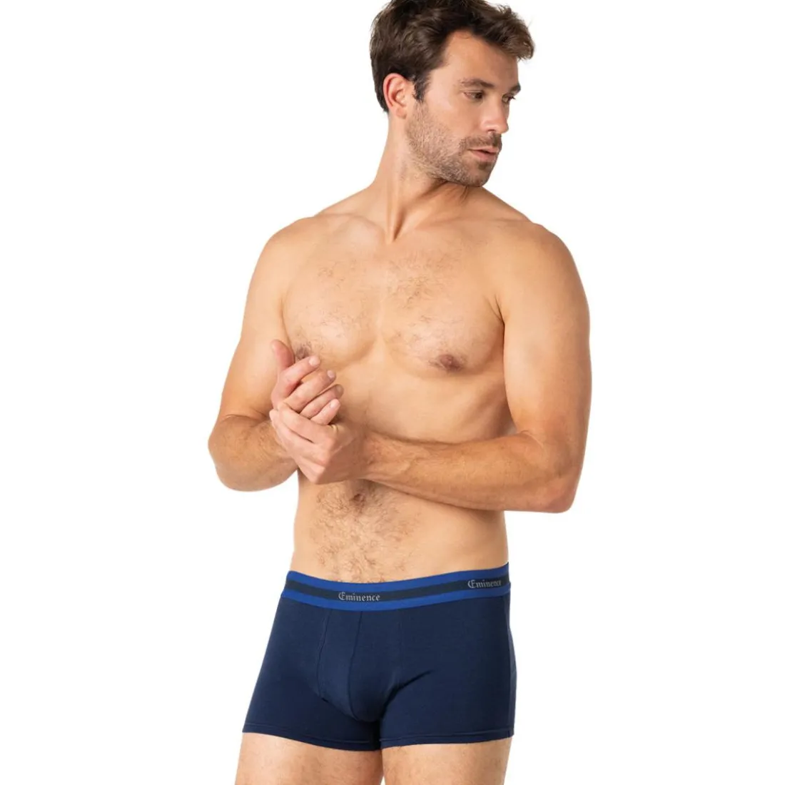 Lot de 3 boxers homme Sélection Coton Bio Eminence bleu