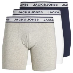 Lot de 3 Boxers Long Gris/Noir en Coton - Amil