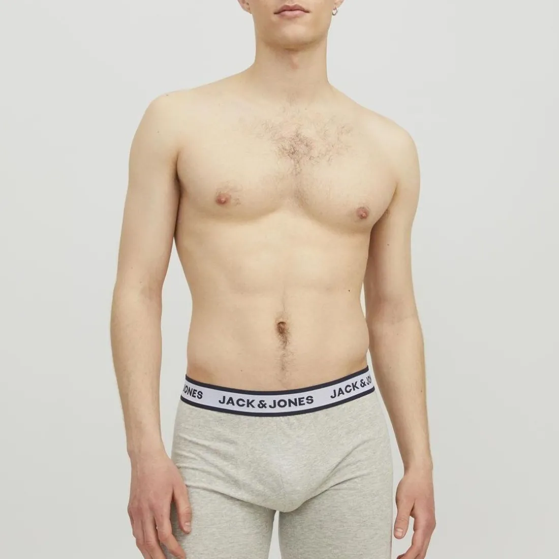Lot de 3 Boxers Long Gris/Noir en Coton - Amil