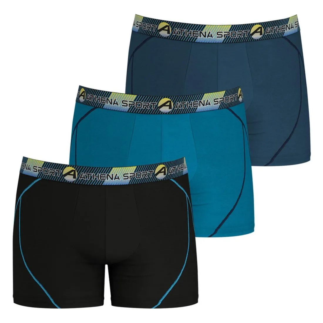 Lot de 3 boxers long homme - Bleu