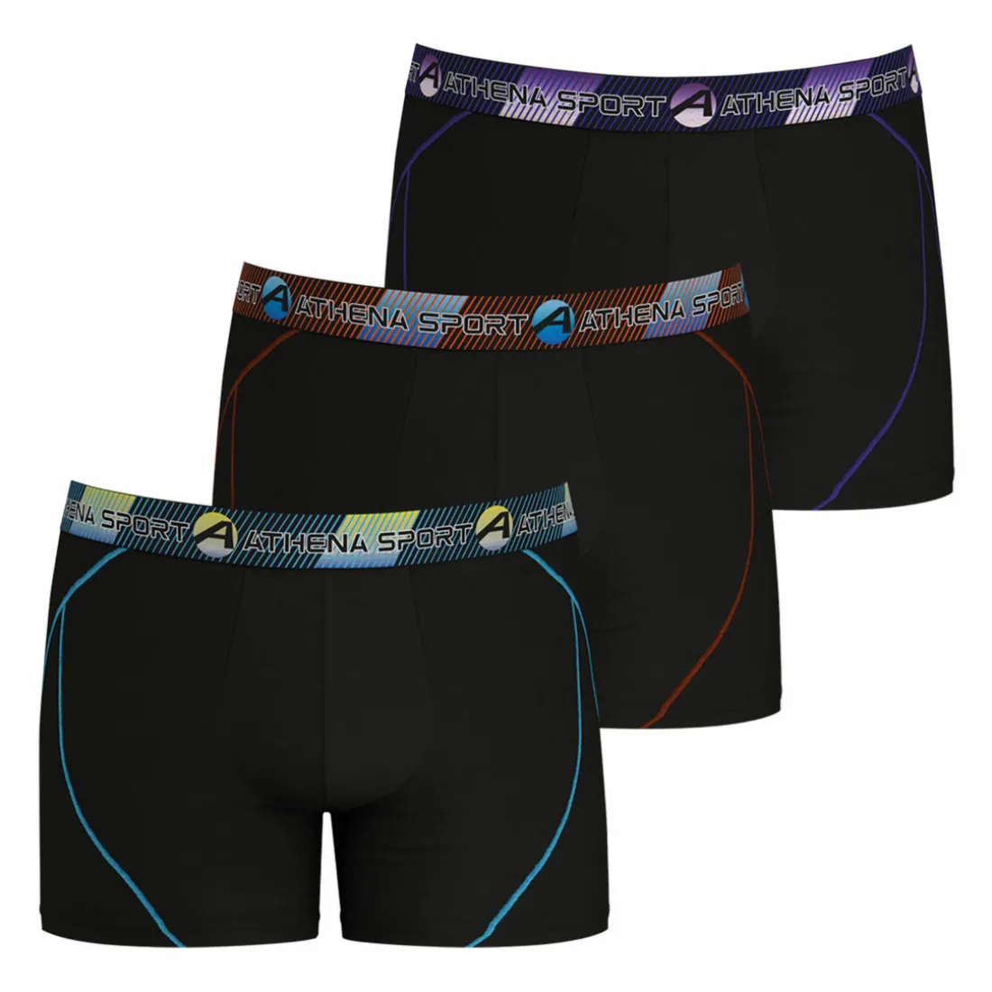 Lot de 3 boxers longs homme - Noir