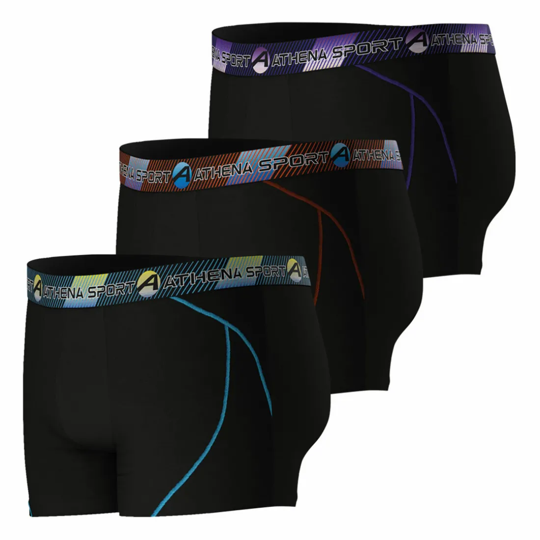 Lot de 3 boxers longs homme - Noir