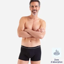 Lot de 2 boxers pour fuites urinaires Homme Sérénité Heritage noir en coton