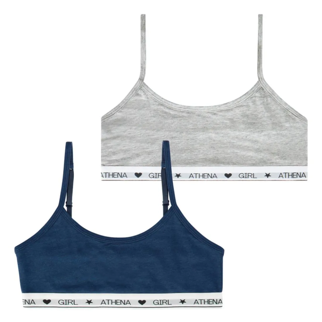 Lot de 2 brassières fille Coton Ultra Doux Athena Fille bleu