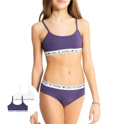 Lot de 2 brassières fille Coton Ultra Doux Athena Fille violet