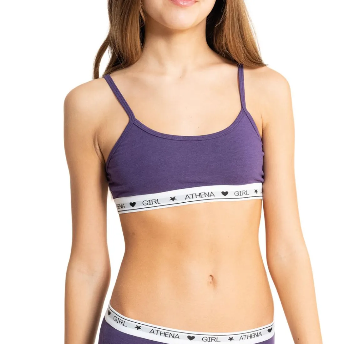 Lot de 2 brassières fille Coton Ultra Doux Athena Fille violet